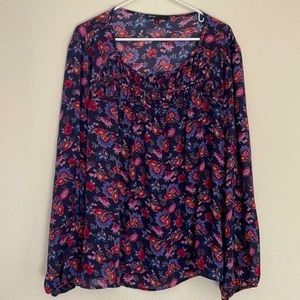 Gibson blouse 3X navy floral